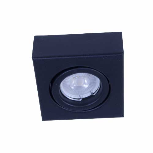 Semi embutido cuadrado GU10 color negro